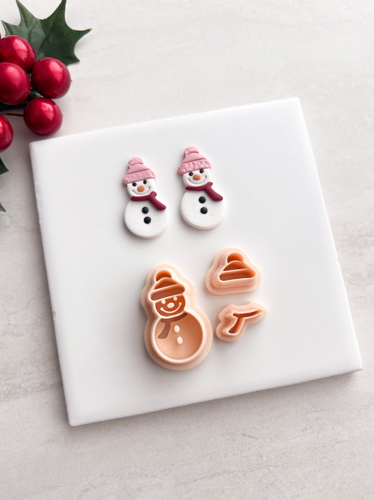 Snowman No. 4 Clay Cutter | Snowman No. 4 Polymer Clay Cutter for DIY Snow-Themed Earrings Holiday Jewelry and Handmade Christmas Accessories