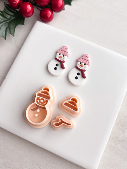 Snowman No. 4 Clay Cutter | Snowman No. 4 Polymer Clay Cutter for DIY Snow-Themed Earrings Holiday Jewelry and Handmade Christmas Accessories