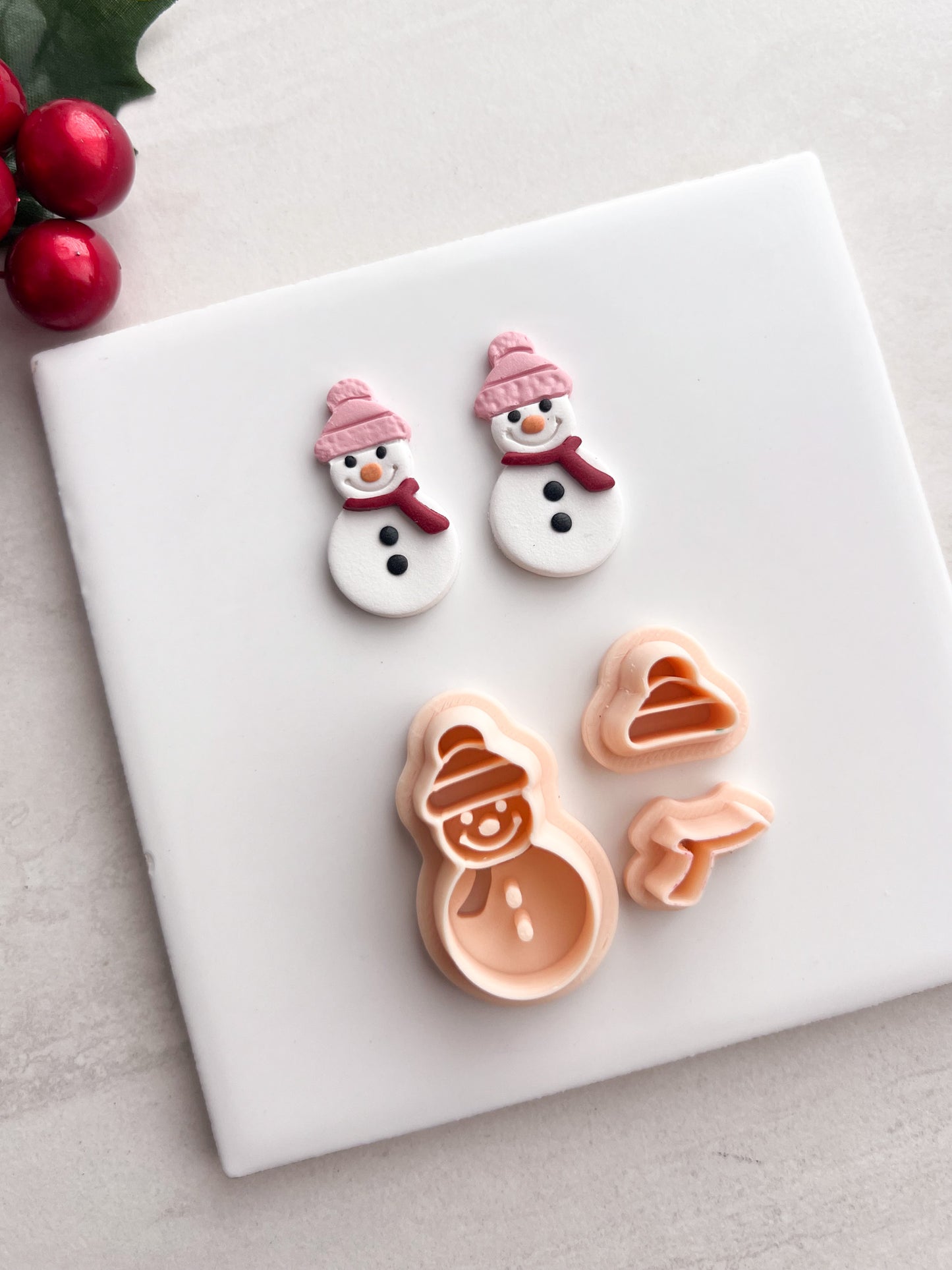 Snowman No. 4 Clay Cutter | Snowman No. 4 Polymer Clay Cutter for DIY Snow-Themed Earrings Holiday Jewelry and Handmade Christmas Accessories
