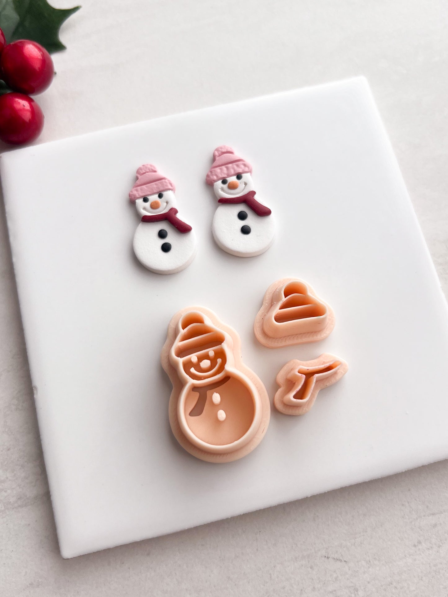 Snowman No. 4 Clay Cutter | Snowman No. 4 Polymer Clay Cutter for DIY Snow-Themed Earrings Holiday Jewelry and Handmade Christmas Accessories