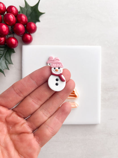 Snowman No. 4 Clay Cutter | Snowman No. 4 Polymer Clay Cutter for DIY Snow-Themed Earrings Holiday Jewelry and Handmade Christmas Accessories