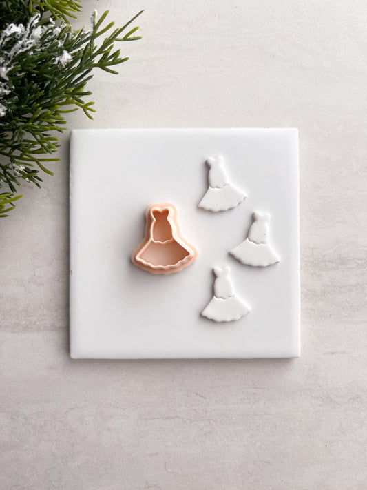 Lorelai's Dress White Dress Clay Cutter | Lorelai's Dress Polymer Clay Cutter for DIY Gilmore Girls Earrings Fashion Jewelry and Handmade Accessories