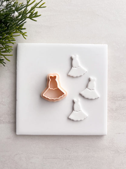 Lorelai's Dress White Dress Clay Cutter | Lorelai's Dress Polymer Clay Cutter for DIY Gilmore Girls Earrings Fashion Jewelry and Handmade Accessories