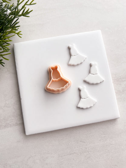 Lorelai's Dress White Dress Clay Cutter | Lorelai's Dress Polymer Clay Cutter for DIY Gilmore Girls Earrings Fashion Jewelry and Handmade Accessories