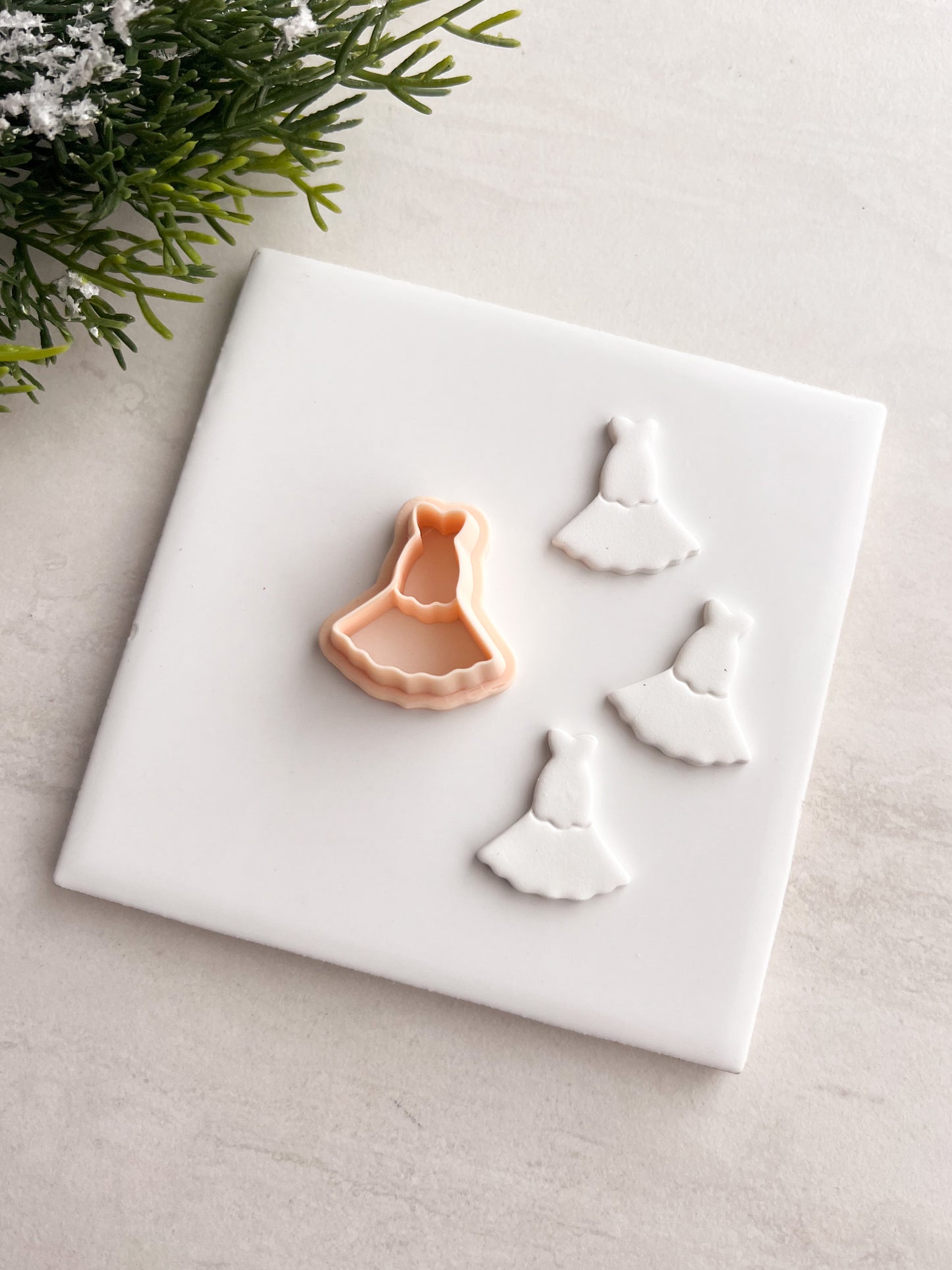 Lorelai's Dress White Dress Clay Cutter | Lorelai's Dress Polymer Clay Cutter for DIY Gilmore Girls Earrings Fashion Jewelry and Handmade Accessories