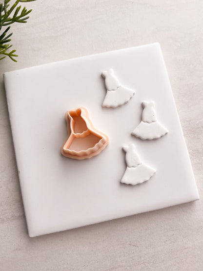 Lorelai's Dress White Dress Clay Cutter | Lorelai's Dress Polymer Clay Cutter for DIY Gilmore Girls Earrings Fashion Jewelry and Handmade Accessories