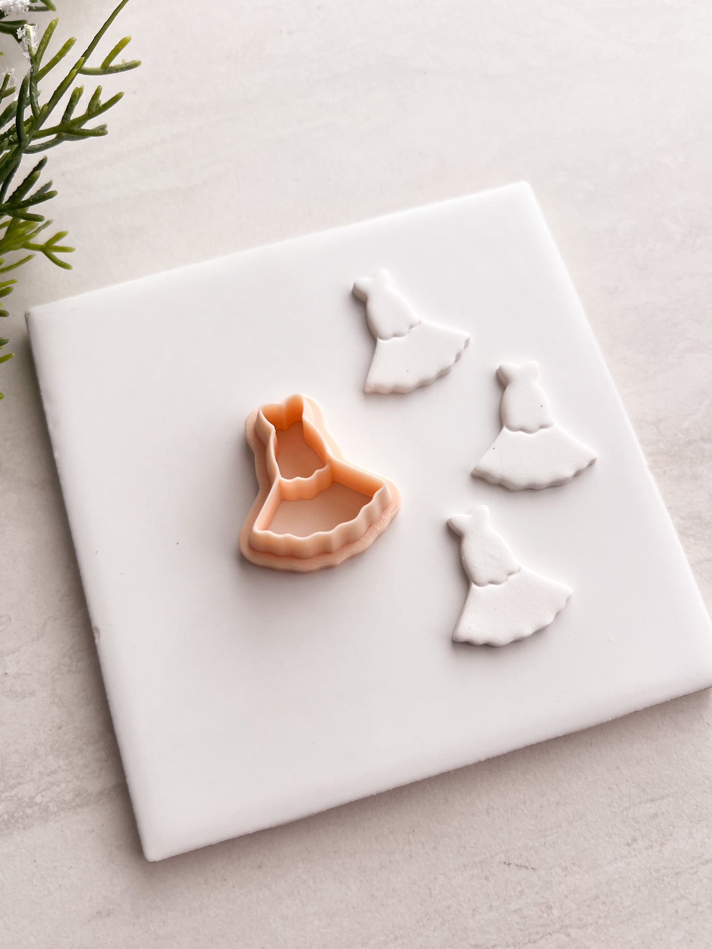 Lorelai's Dress White Dress Clay Cutter | Lorelai's Dress Polymer Clay Cutter for DIY Gilmore Girls Earrings Fashion Jewelry and Handmade Accessories