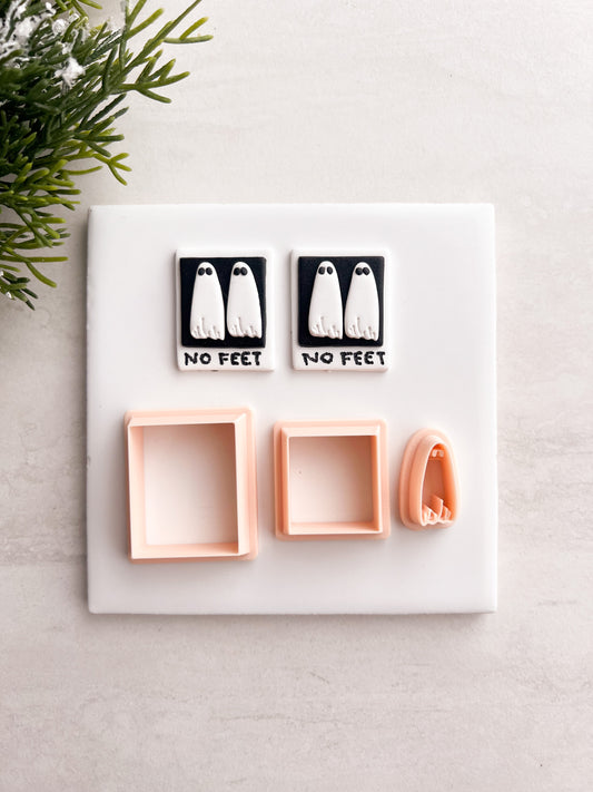 No Feet Ghost Clay Cutters | No Feet Ghost Polymer Clay Cutter for DIY Halloween Earrings Spooky Jewelry and Handmade Ghost-Themed Accessories