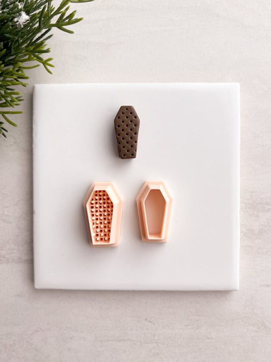 Coffin Ice Cream Sandwich Clay Cutter | Coffin Ice Cream Sandwich Polymer Clay Cutter for DIY Halloween Earrings Spooky-Themed Jewelry and Handmade Cute Accessories