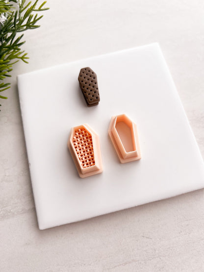 Coffin Ice Cream Sandwich Clay Cutter | Coffin Ice Cream Sandwich Polymer Clay Cutter for DIY Halloween Earrings Spooky-Themed Jewelry and Handmade Cute Accessories