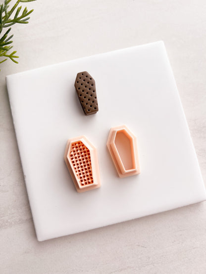 Coffin Ice Cream Sandwich Clay Cutter | Coffin Ice Cream Sandwich Polymer Clay Cutter for DIY Halloween Earrings Spooky-Themed Jewelry and Handmade Cute Accessories