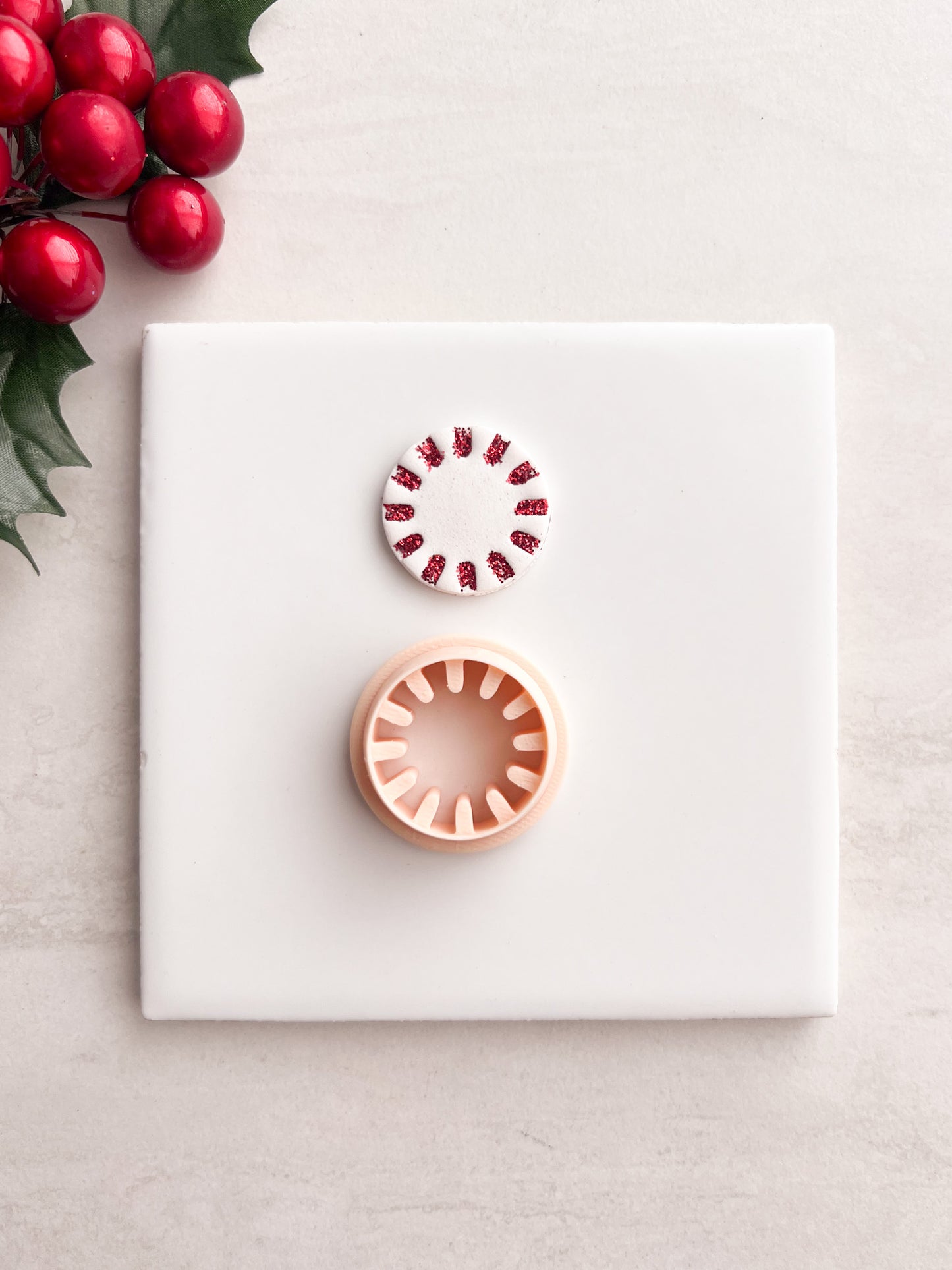 Peppermint No. 3 Clay Cutter | Peppermint No. 3 Polymer Clay Cutter for DIY Christmas Earrings Candy-Themed Jewelry and Handmade Holiday Accessories