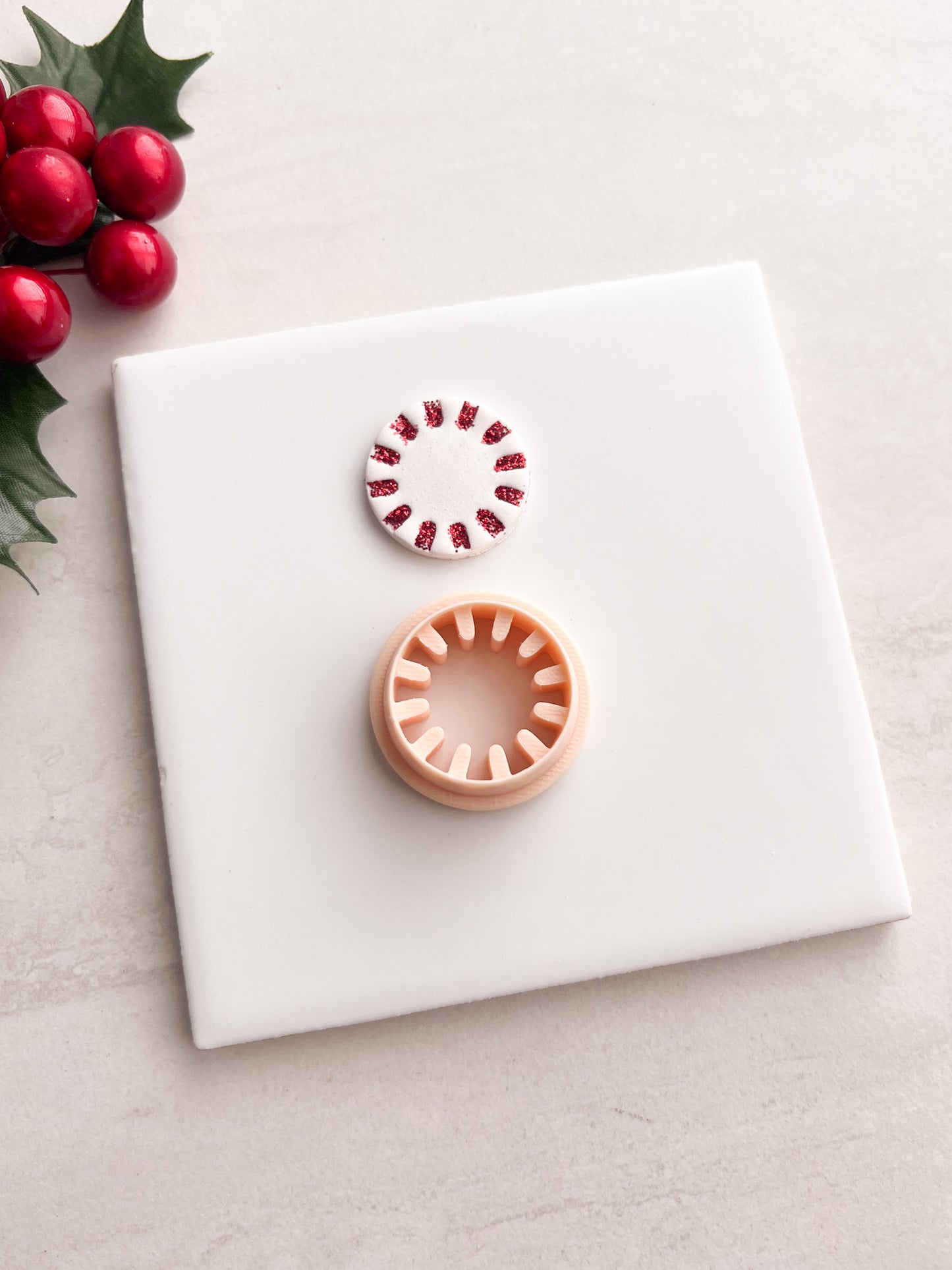 Peppermint No. 3 Clay Cutter | Peppermint No. 3 Polymer Clay Cutter for DIY Christmas Earrings Candy-Themed Jewelry and Handmade Holiday Accessories