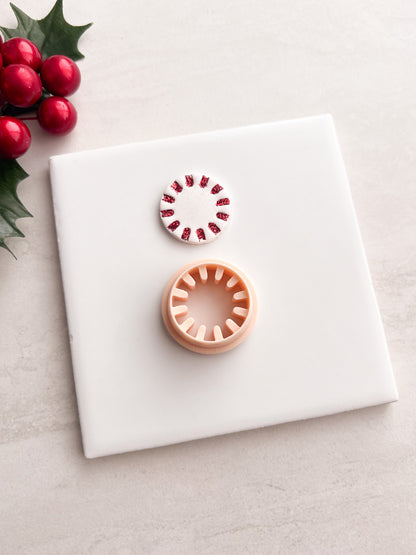 Peppermint No. 3 Clay Cutter | Peppermint No. 3 Polymer Clay Cutter for DIY Christmas Earrings Candy-Themed Jewelry and Handmade Holiday Accessories