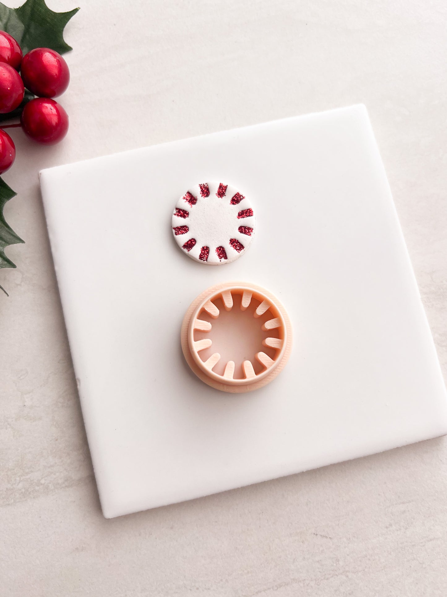 Peppermint No. 3 Clay Cutter | Peppermint No. 3 Polymer Clay Cutter for DIY Christmas Earrings Candy-Themed Jewelry and Handmade Holiday Accessories