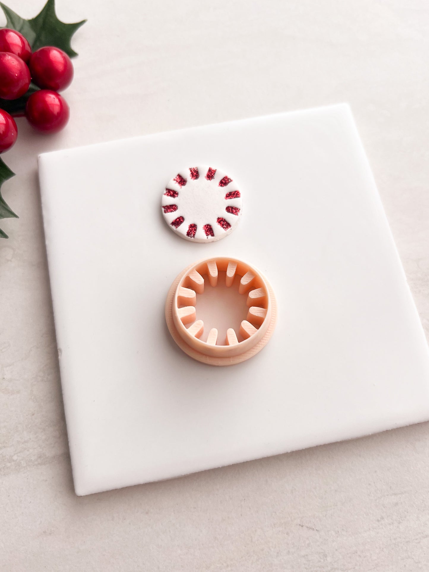 Peppermint No. 3 Clay Cutter | Peppermint No. 3 Polymer Clay Cutter for DIY Christmas Earrings Candy-Themed Jewelry and Handmade Holiday Accessories