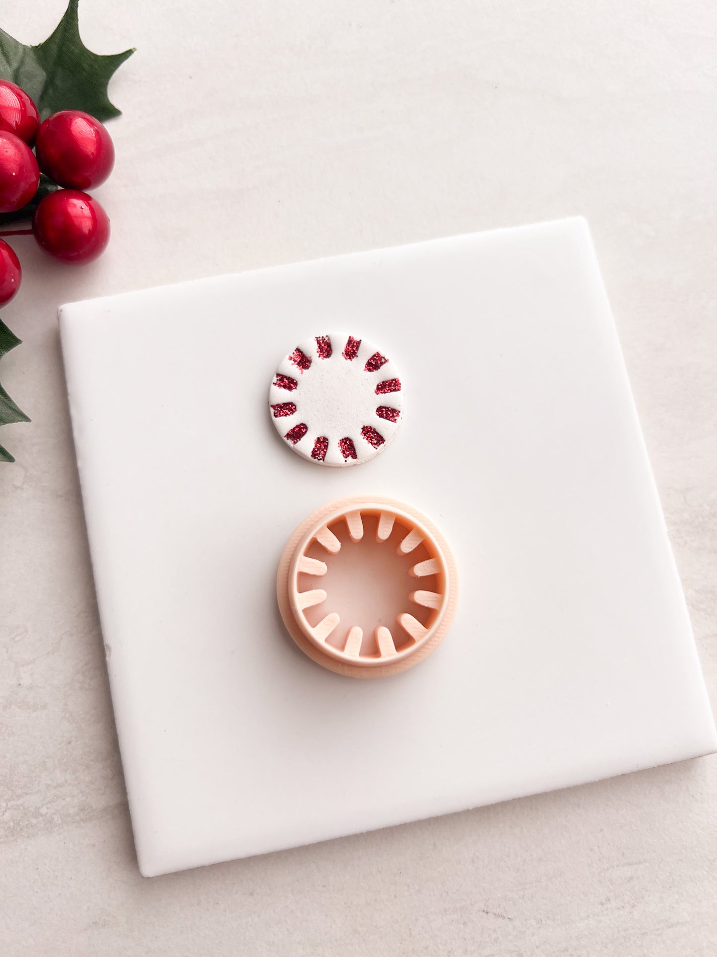 Peppermint No. 3 Clay Cutter | Peppermint No. 3 Polymer Clay Cutter for DIY Christmas Earrings Candy-Themed Jewelry and Handmade Holiday Accessories