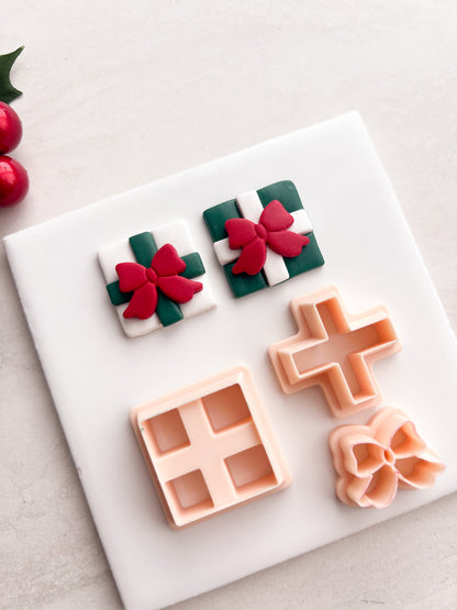 Christmas Present No. 3 Clay Cutter | Christmas Present No. 3 Polymer Clay Cutter for DIY Gift Earrings Festive-Themed Jewelry and Handmade Holiday Accessories