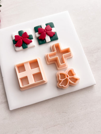 Christmas Present No. 3 Clay Cutter | Christmas Present No. 3 Polymer Clay Cutter for DIY Gift Earrings Festive-Themed Jewelry and Handmade Holiday Accessories