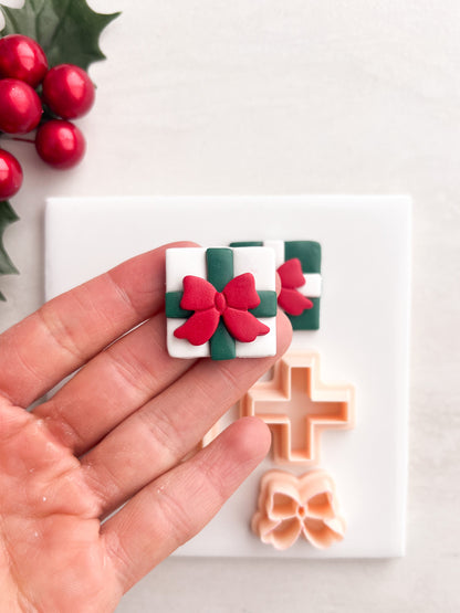 Christmas Present No. 3 Clay Cutter | Christmas Present No. 3 Polymer Clay Cutter for DIY Gift Earrings Festive-Themed Jewelry and Handmade Holiday Accessories