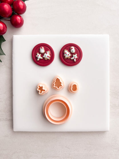 Christmas Cookies Plate Clay Cutter | Christmas Cookies Plate Polymer Clay Cutter for DIY Holiday Earrings Food-Themed Jewelry and Handmade Festive Accessories