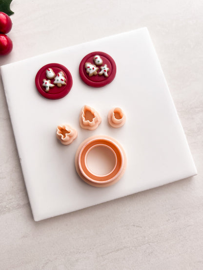 Christmas Cookies Plate Clay Cutter | Christmas Cookies Plate Polymer Clay Cutter for DIY Holiday Earrings Food-Themed Jewelry and Handmade Festive Accessories