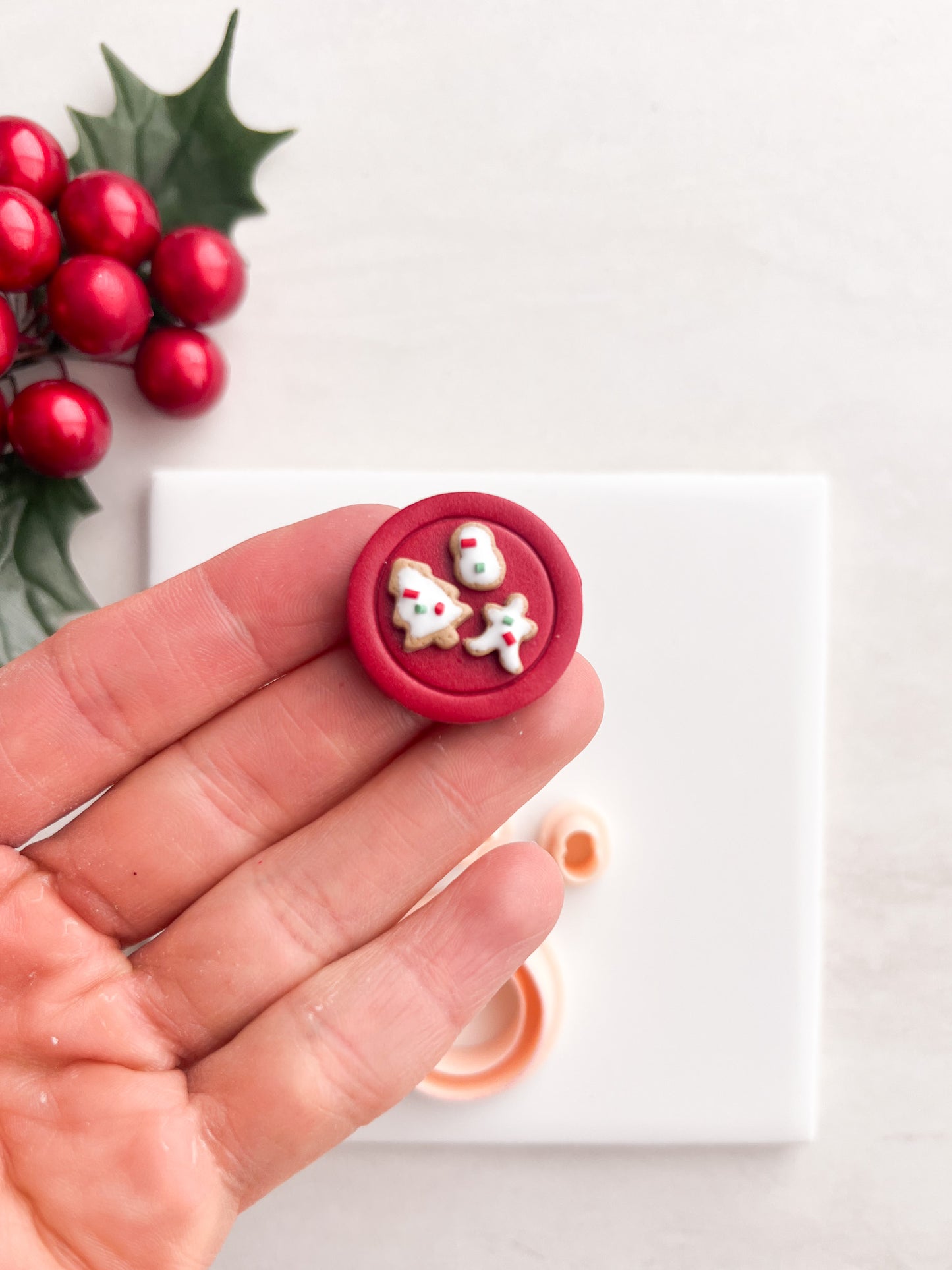 Christmas Cookies Plate Clay Cutter | Christmas Cookies Plate Polymer Clay Cutter for DIY Holiday Earrings Food-Themed Jewelry and Handmade Festive Accessories