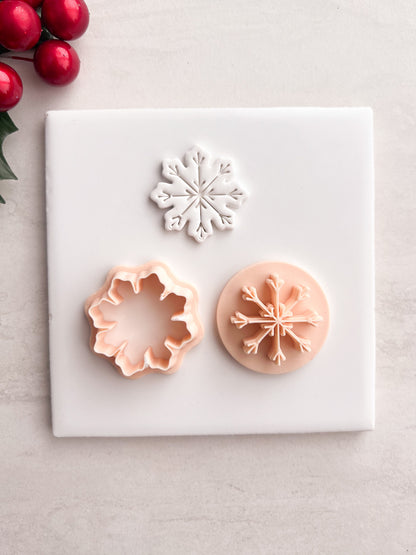 Snowflake No. 9 Clay Cutter | Snowflake No. 9 Polymer Clay Cutter for DIY Frosty Earrings Holiday Jewelry and Handmade Winter Accessories