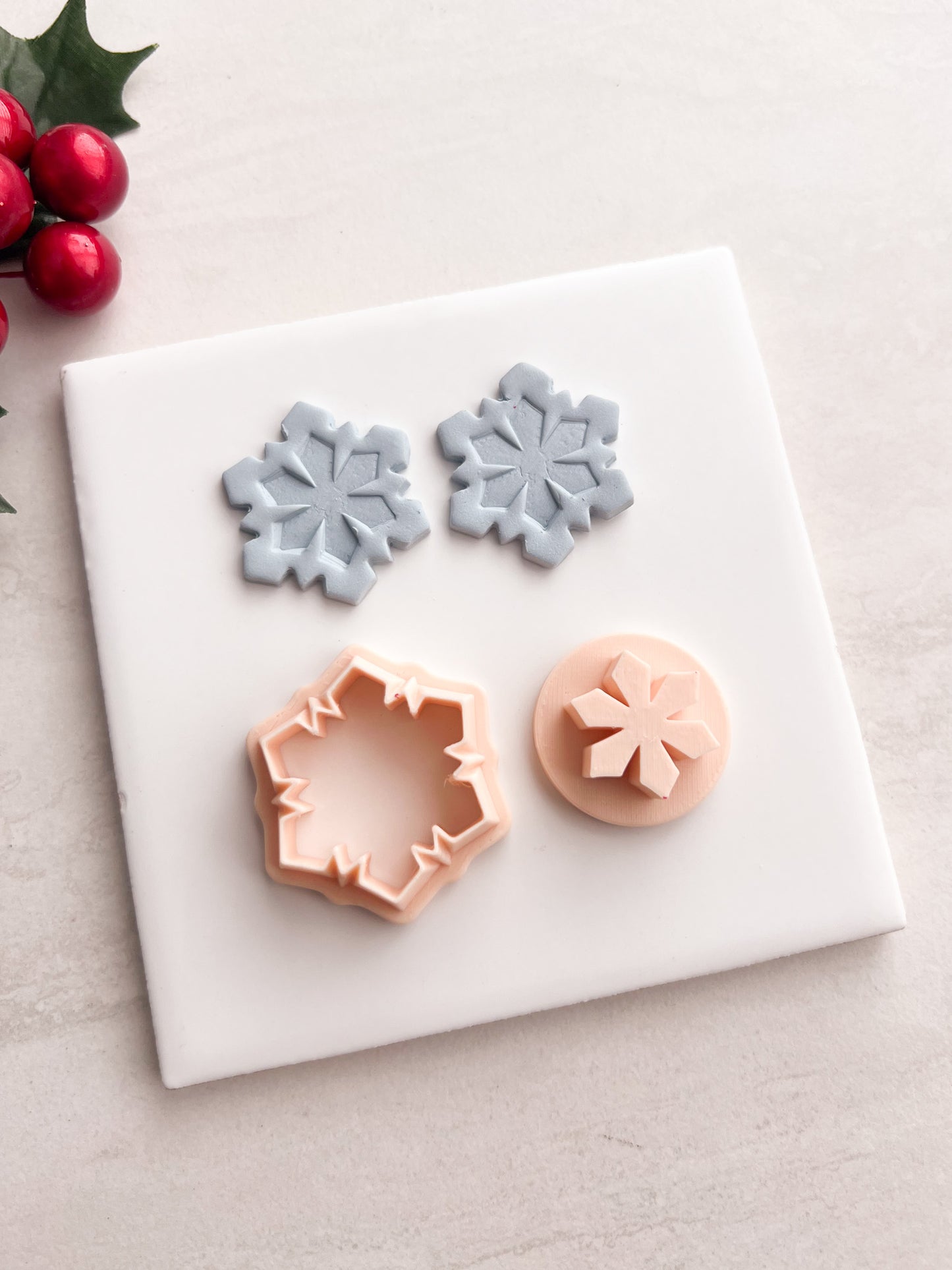 Snowflake No. 8 Clay Cutter | Snowflake No. 8 Polymer Clay Cutter for DIY Winter Earrings Snow-Themed Jewelry and Handmade Holiday Accessories