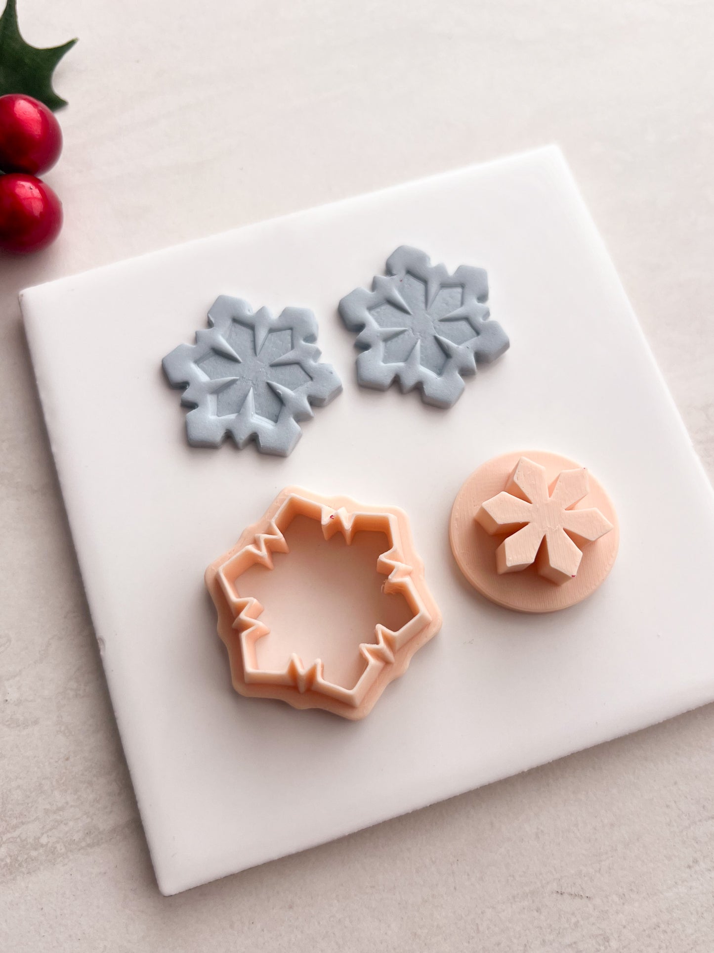 Snowflake No. 8 Clay Cutter | Snowflake No. 8 Polymer Clay Cutter for DIY Winter Earrings Snow-Themed Jewelry and Handmade Holiday Accessories