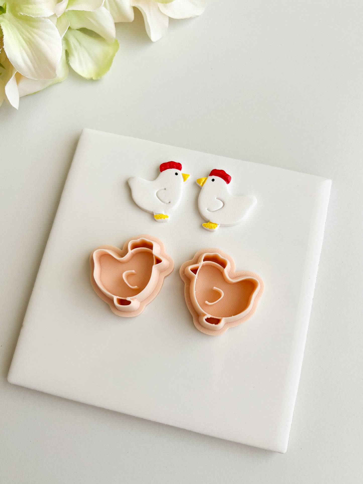 Hen Farmhouse Animal Clay Cutter | Hen Farmhouse Animal Polymer Clay Cutter for DIY Rustic Earrings Country-Themed Jewelry and Handmade Farm Accessories