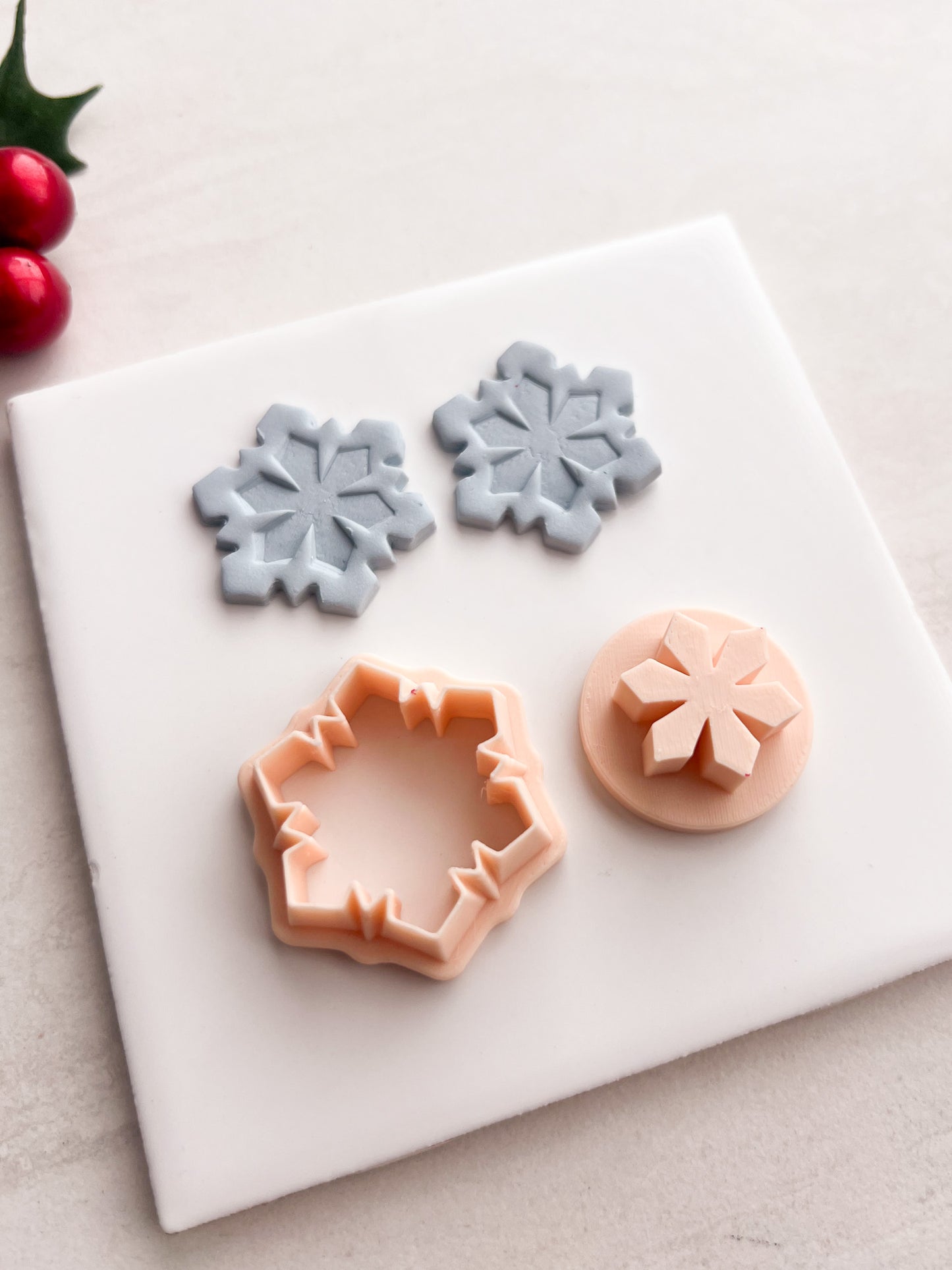 Snowflake No. 8 Clay Cutter | Snowflake No. 8 Polymer Clay Cutter for DIY Winter Earrings Snow-Themed Jewelry and Handmade Holiday Accessories