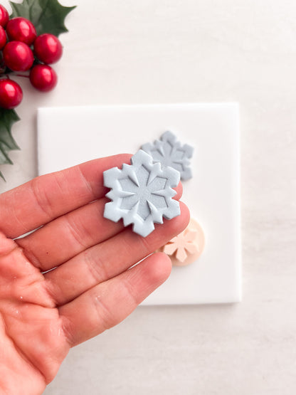 Snowflake No. 8 Clay Cutter | Snowflake No. 8 Polymer Clay Cutter for DIY Winter Earrings Snow-Themed Jewelry and Handmade Holiday Accessories