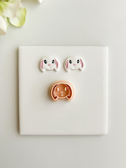 Bunny Face Clay Cutter | Bunny Face Polymer Clay Cutter for DIY Animal Earrings Cute-Themed Jewelry and Handmade Spring Accessories