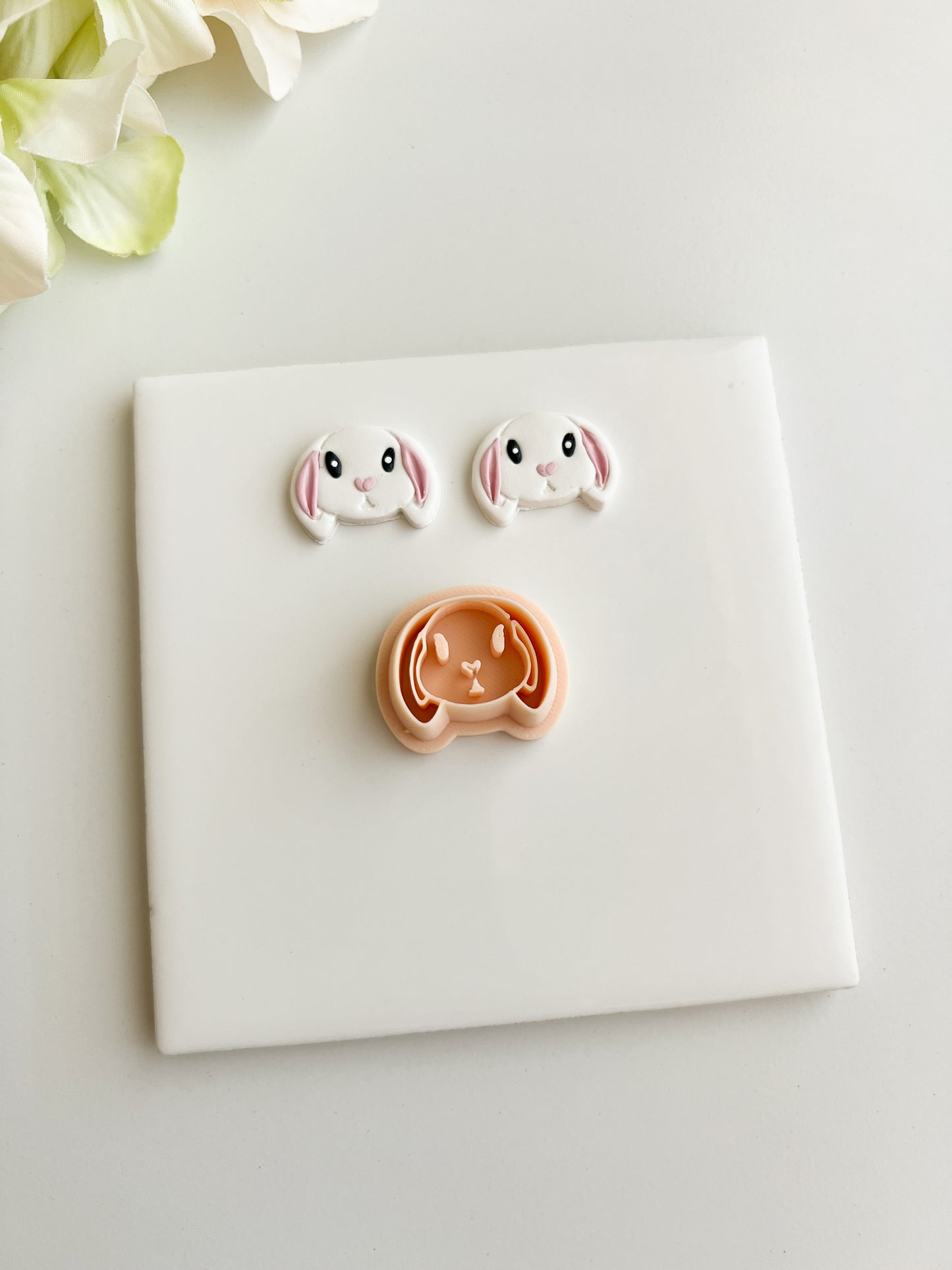 Bunny Face Clay Cutter | Bunny Face Polymer Clay Cutter for DIY Animal Earrings Cute-Themed Jewelry and Handmade Spring Accessories