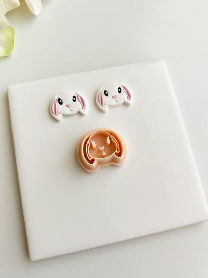 Bunny Face Clay Cutter | Bunny Face Polymer Clay Cutter for DIY Animal Earrings Cute-Themed Jewelry and Handmade Spring Accessories