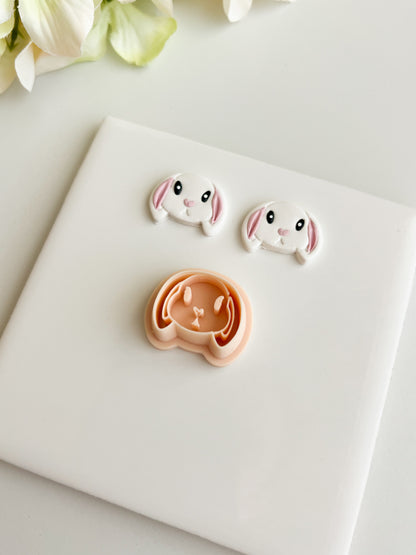 Bunny Face Clay Cutter | Bunny Face Polymer Clay Cutter for DIY Animal Earrings Cute-Themed Jewelry and Handmade Spring Accessories