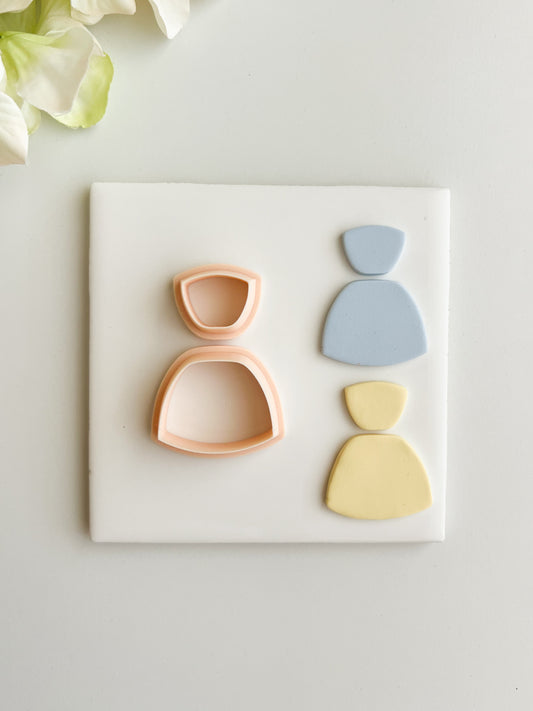Elegant Rounded Rectangle Dangle Clay Cutter | Elegant Rounded Rectangle Dangle Polymer Clay Cutter for DIY Minimalist Earrings Contemporary-Themed Jewelry and Handmade Fashion Accessories