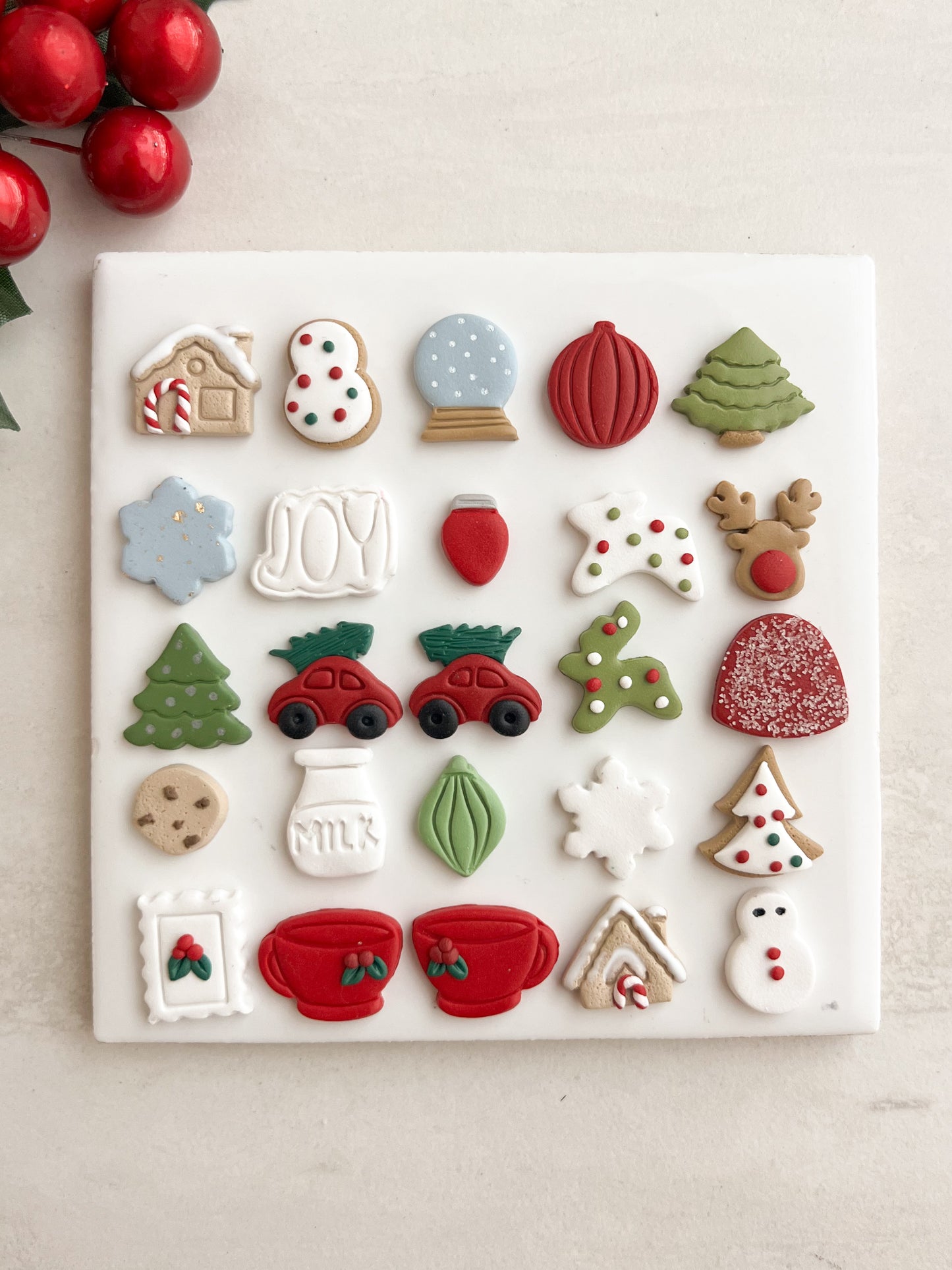 Christmas 2024 Stud Bundle Clay Set | Christmas 2024 Stud Bundle Polymer Clay Cutter Set for DIY Holiday Earrings Seasonal-Themed Jewelry and Handmade Festive Accessories