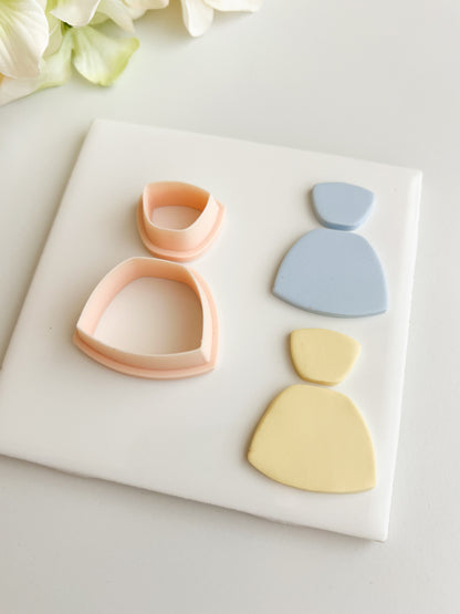 Elegant Rounded Rectangle Dangle Clay Cutter | Elegant Rounded Rectangle Dangle Polymer Clay Cutter for DIY Minimalist Earrings Contemporary-Themed Jewelry and Handmade Fashion Accessories