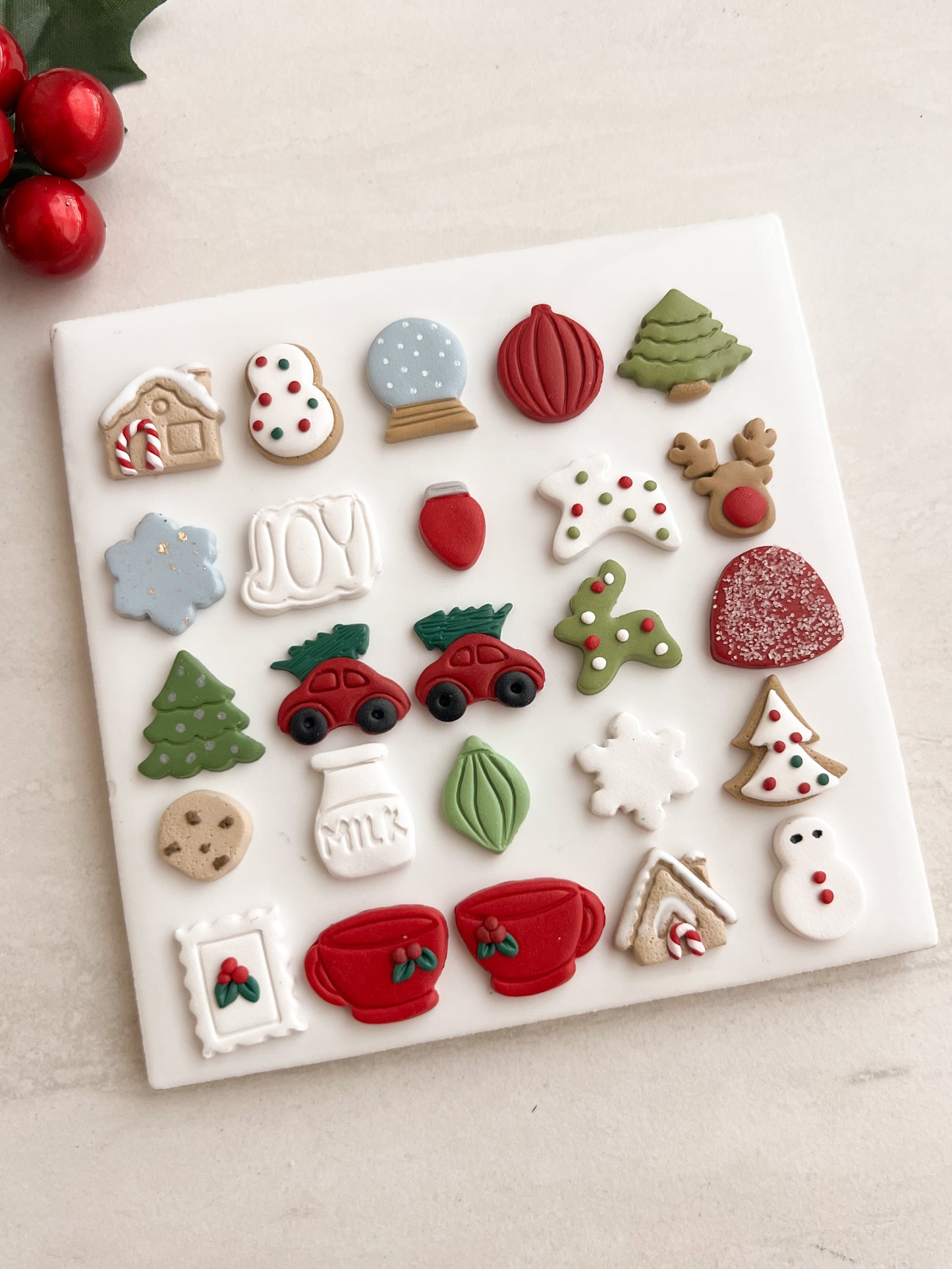 Christmas 2024 Stud Bundle Clay Set | Christmas 2024 Stud Bundle Polymer Clay Cutter Set for DIY Holiday Earrings Seasonal-Themed Jewelry and Handmade Festive Accessories