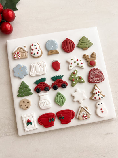 Christmas 2024 Stud Bundle Clay Set | Christmas 2024 Stud Bundle Polymer Clay Cutter Set for DIY Holiday Earrings Seasonal-Themed Jewelry and Handmade Festive Accessories