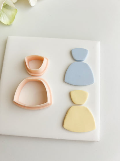 Elegant Rounded Rectangle Dangle Clay Cutter | Elegant Rounded Rectangle Dangle Polymer Clay Cutter for DIY Minimalist Earrings Contemporary-Themed Jewelry and Handmade Fashion Accessories