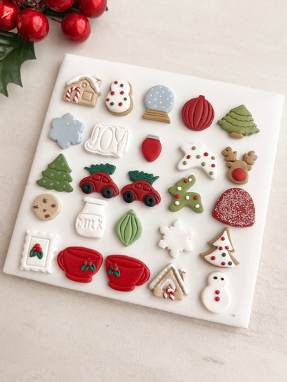 Christmas 2024 Stud Bundle Clay Set | Christmas 2024 Stud Bundle Polymer Clay Cutter Set for DIY Holiday Earrings Seasonal-Themed Jewelry and Handmade Festive Accessories