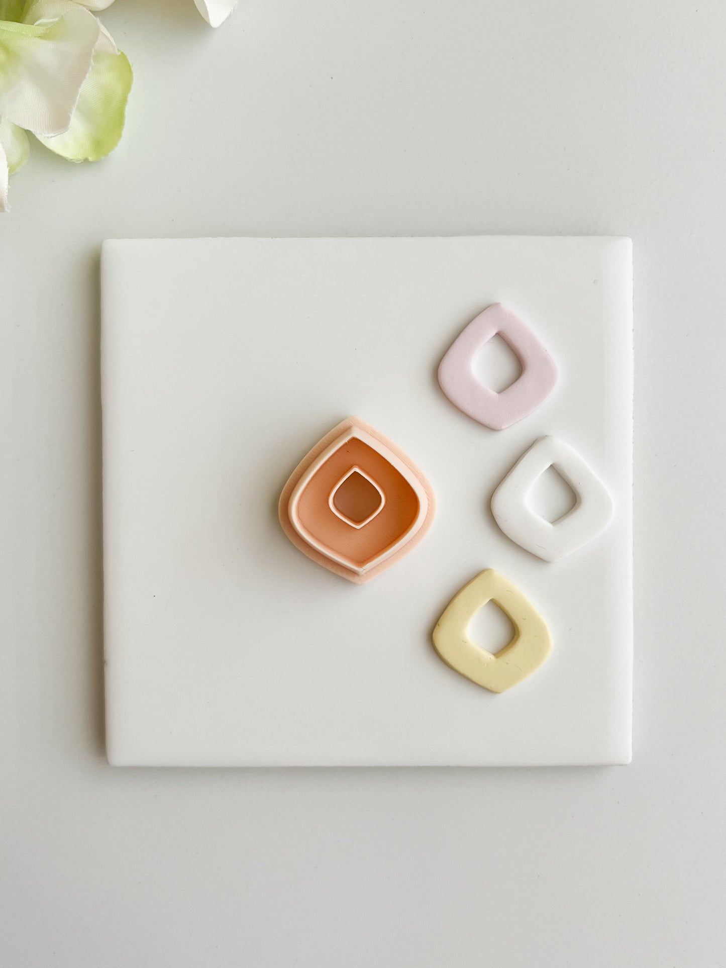 Donut Diamond Cutout Clay Cutter | Donut Diamond Cutout Polymer Clay Cutter for DIY Geometric Earrings Modern-Themed Jewelry and Handmade Unique Accessories