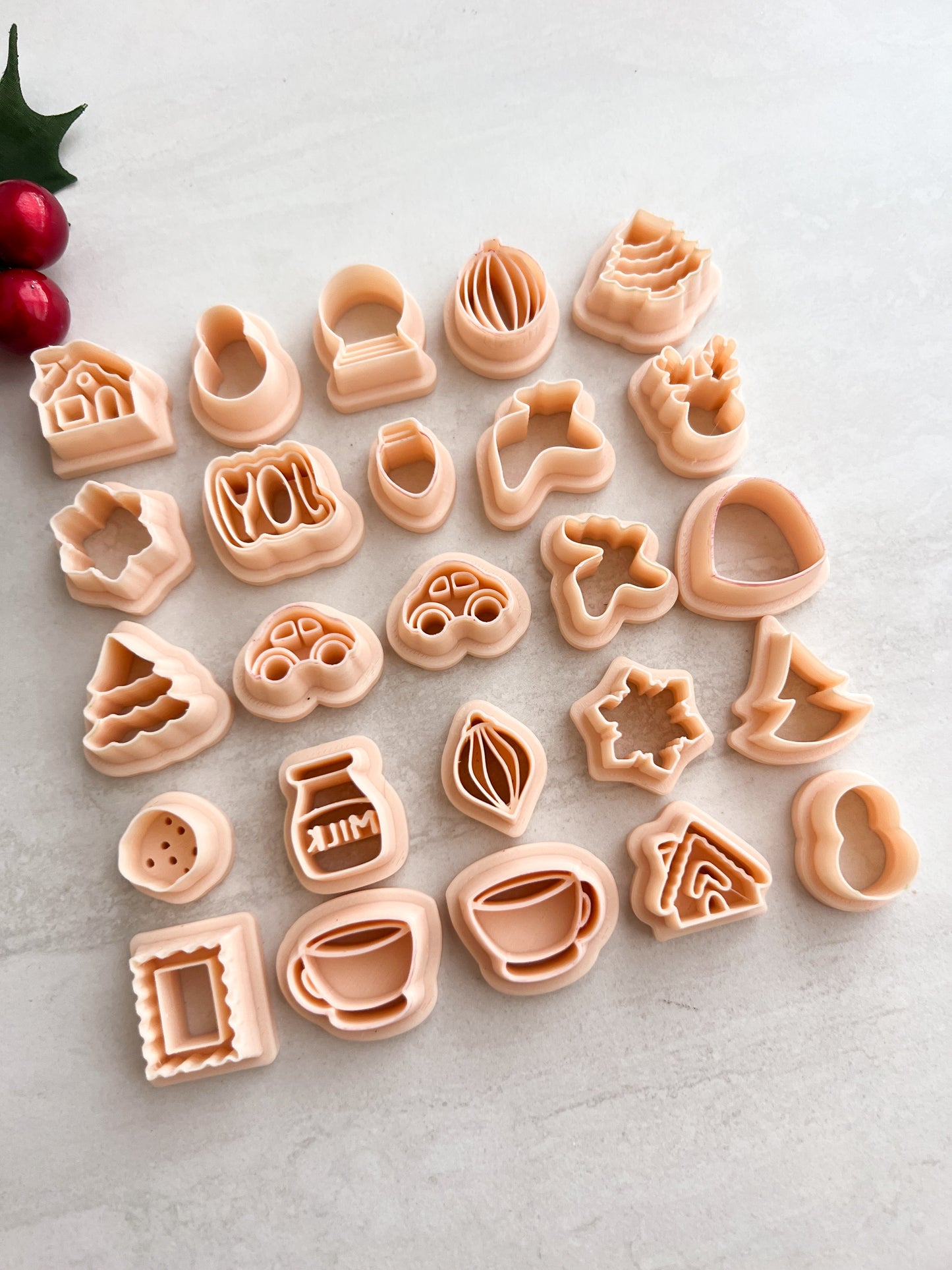 Christmas 2024 Stud Bundle Clay Set | Christmas 2024 Stud Bundle Polymer Clay Cutter Set for DIY Holiday Earrings Seasonal-Themed Jewelry and Handmade Festive Accessories