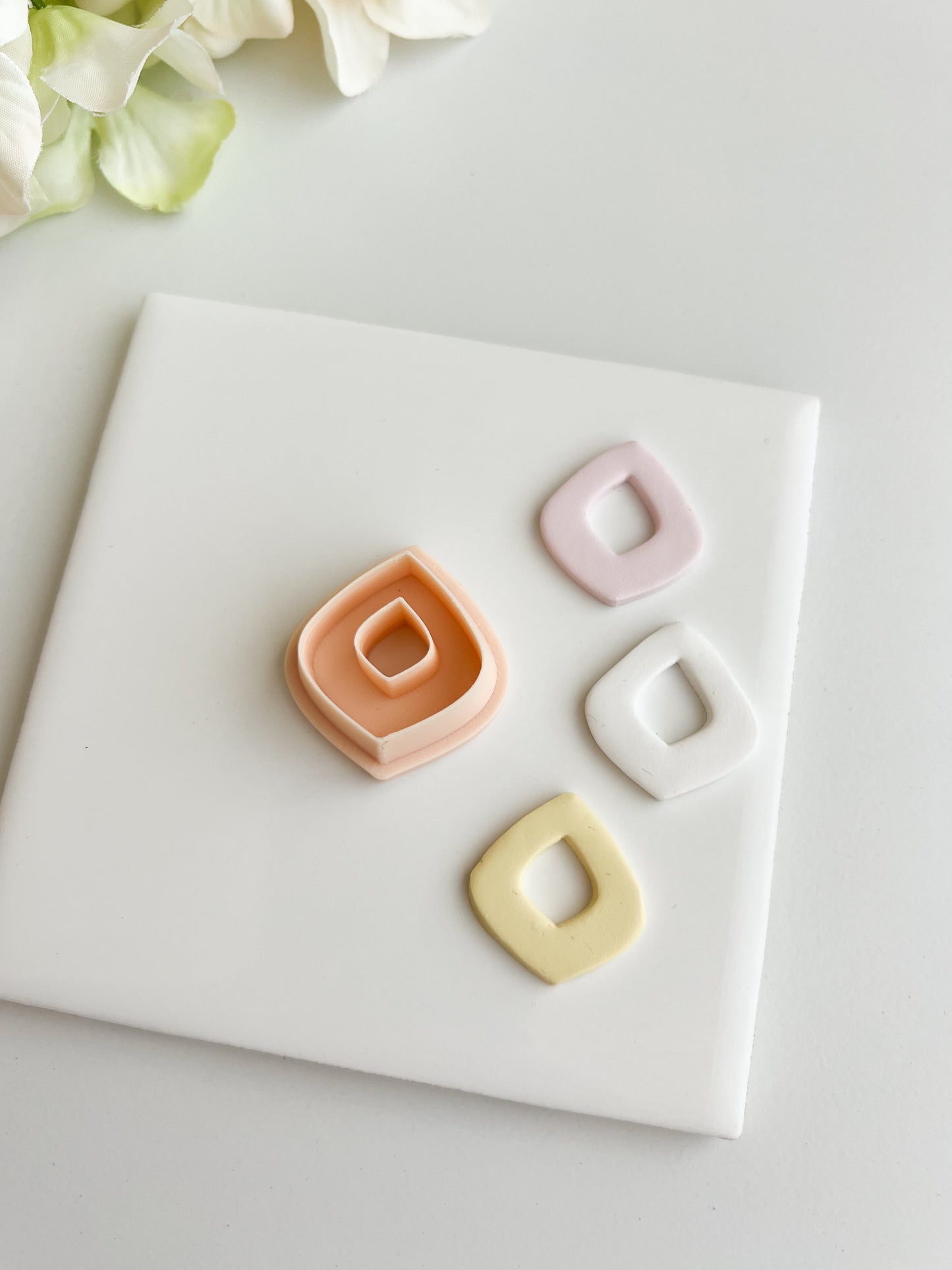Donut Diamond Cutout Clay Cutter | Donut Diamond Cutout Polymer Clay Cutter for DIY Geometric Earrings Modern-Themed Jewelry and Handmade Unique Accessories