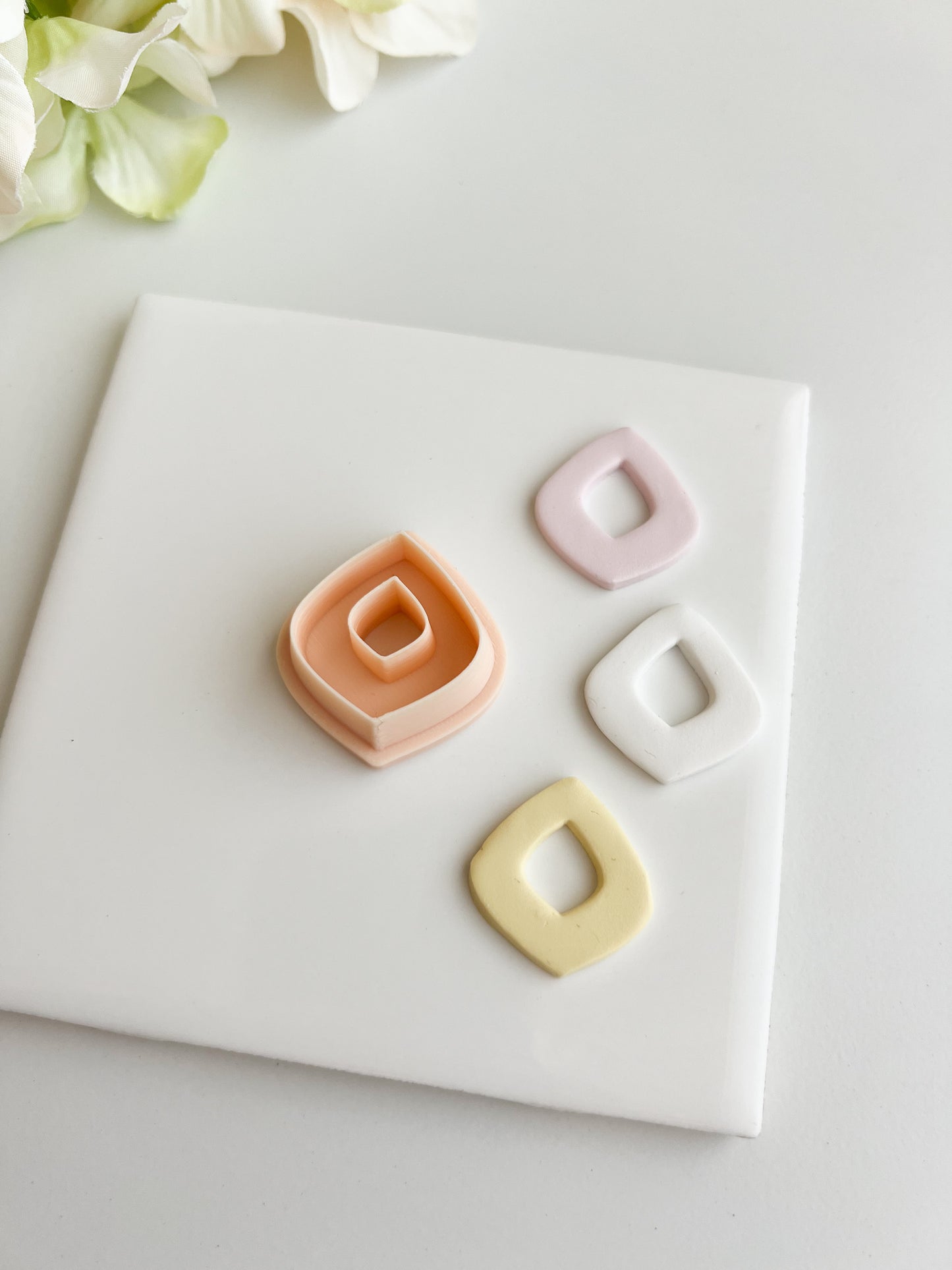 Donut Diamond Cutout Clay Cutter | Donut Diamond Cutout Polymer Clay Cutter for DIY Geometric Earrings Modern-Themed Jewelry and Handmade Unique Accessories