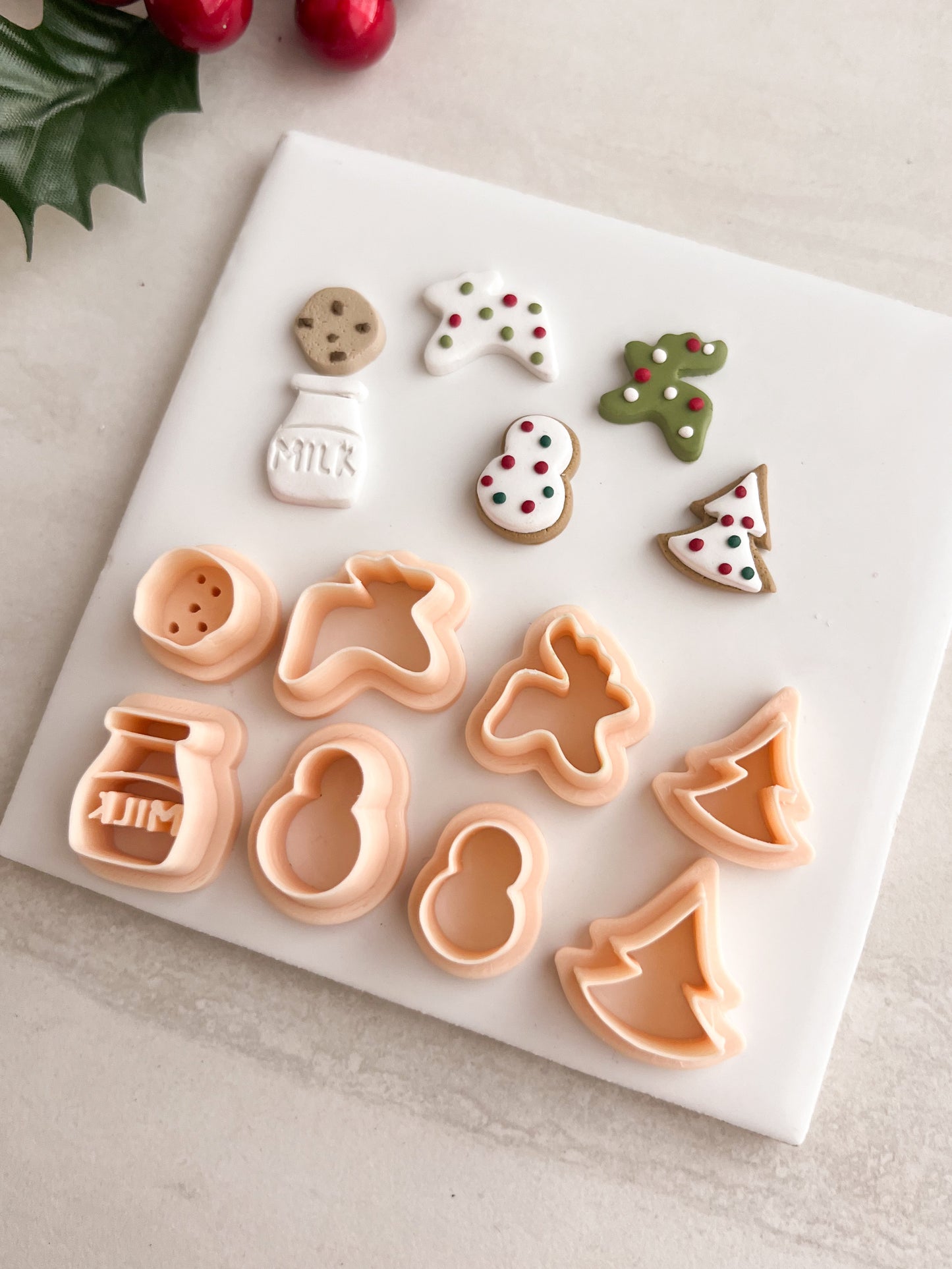 Milk and Cookies Stud Pack Clay Cutter Set | Milk and Cookies Stud Pack Polymer Clay Cutter Set for DIY Dessert Earrings Sweet Jewelry and Handmade Treat Accessories