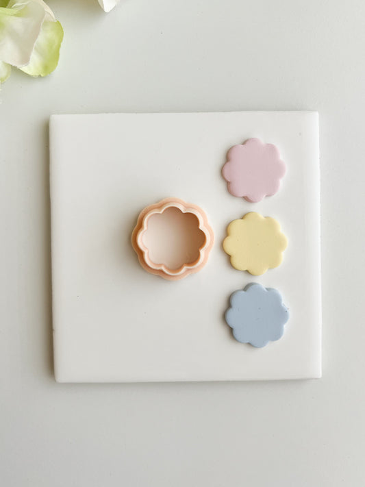 Scalloped Circle No. 2 Clay Cutter | Scalloped Circle No. 2 Polymer Clay Cutter for DIY Geometric Earrings Modern Jewelry and Handmade Minimalist Accessories